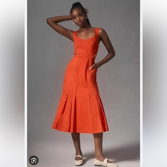 Hunter Bell Giselle Sleeveless Square Neck Midi Dress - Picture 2 of 6